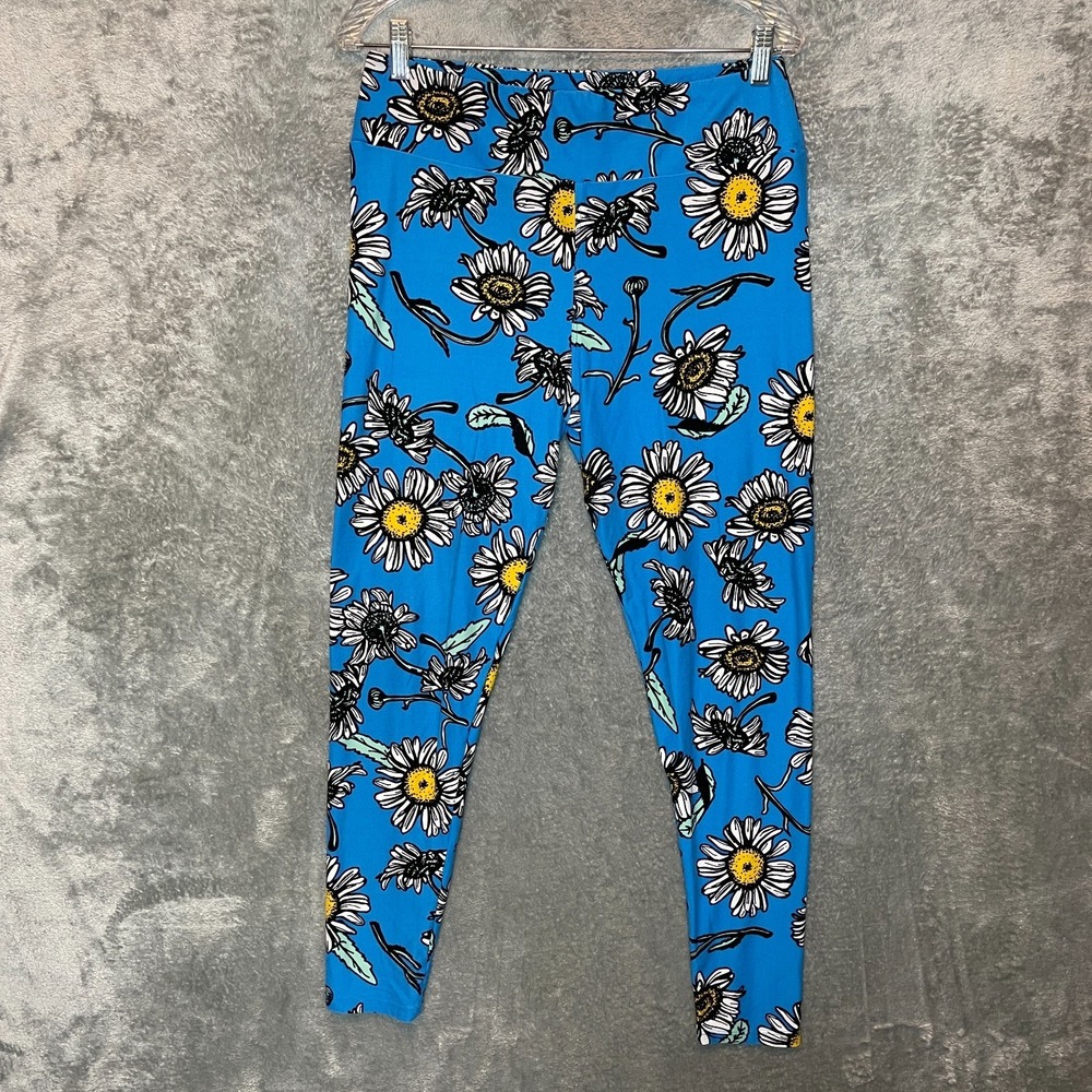 Lularoe Women Colorful Floral Artsy Stretch High Rise Tall Curvy Crop Legging OS - Picture 2 of 8